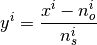 y^i = \frac{x^i - n_o^i}{n_s^i}